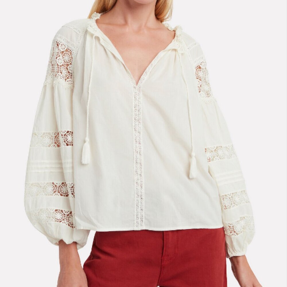 Ulla Johnson Gemma trimmed lace blouse - size 4